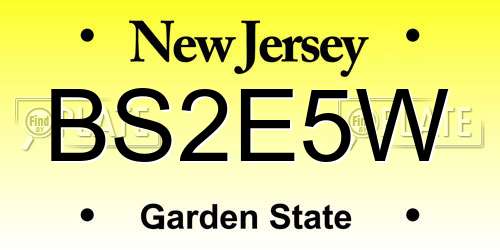 BS2E5W New Jersey License Plate