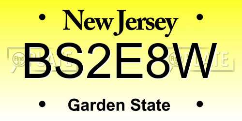 BS2E8W New Jersey License Plate