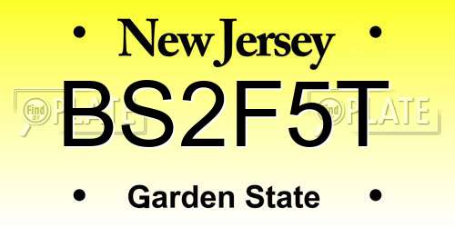BS2F5T New Jersey License Plate