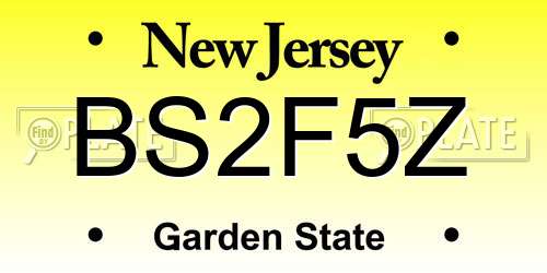 BS2F5Z New Jersey License Plate