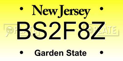 BS2F8Z New Jersey License Plate