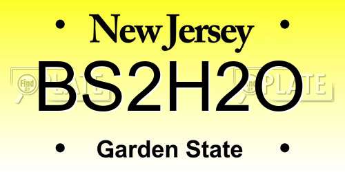 BS2H2O New Jersey License Plate
