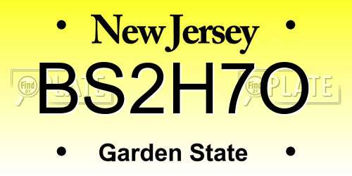 BS2H7O New Jersey License Plate