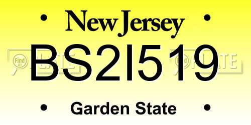 BS2I519 New Jersey License Plate