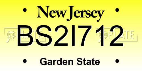 BS2I712 New Jersey License Plate