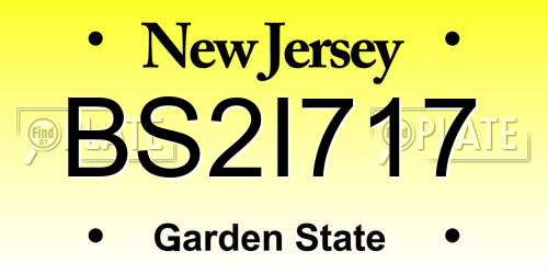 BS2I717 New Jersey License Plate
