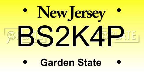 BS2K4P New Jersey License Plate