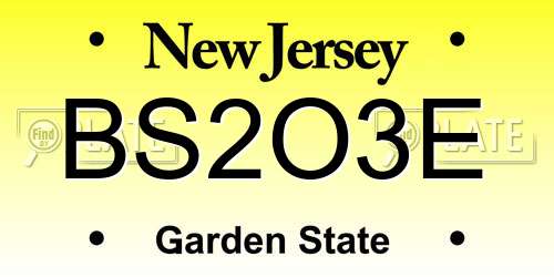 BS2O3E New Jersey License Plate