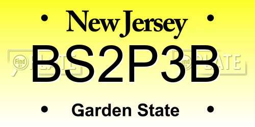 BS2P3B New Jersey License Plate