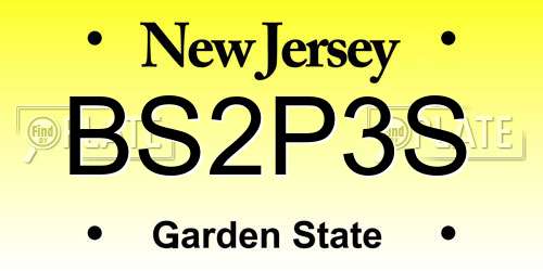 BS2P3S New Jersey License Plate