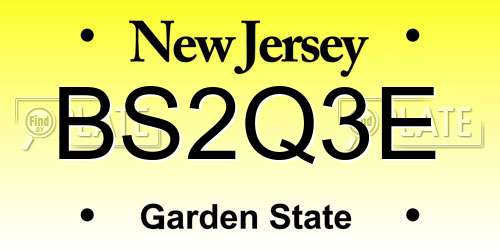 BS2Q3E New Jersey License Plate