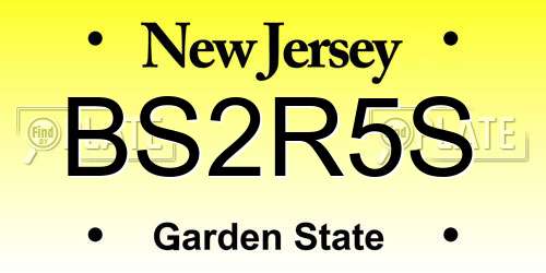 BS2R5S New Jersey License Plate