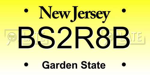 BS2R8B New Jersey License Plate