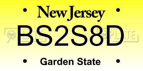 BS2S8D New Jersey License Plate