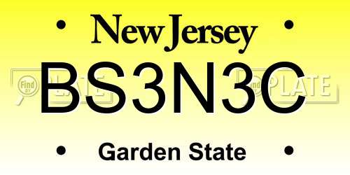 BS3N3C New Jersey License Plate
