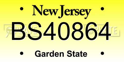 BS40864 New Jersey License Plate