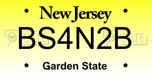 BS4N2B New Jersey License Plate