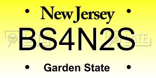 BS4N2S New Jersey License Plate