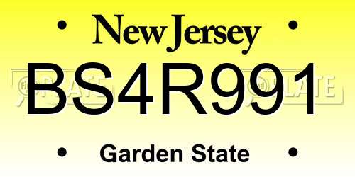 BS4R991 New Jersey License Plate