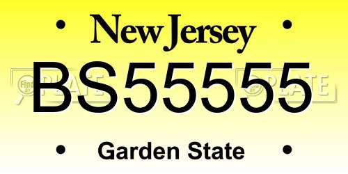 BS55555 New Jersey License Plate