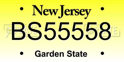 BS55558 New Jersey License Plate