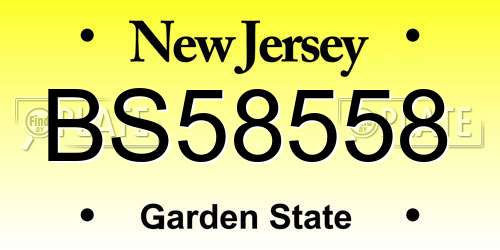 BS58558 New Jersey License Plate