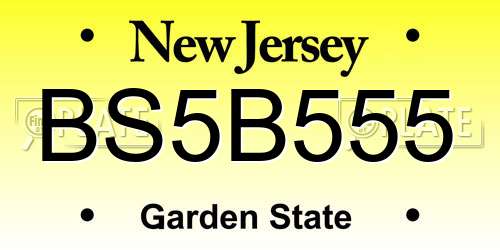 BS5B555 New Jersey License Plate