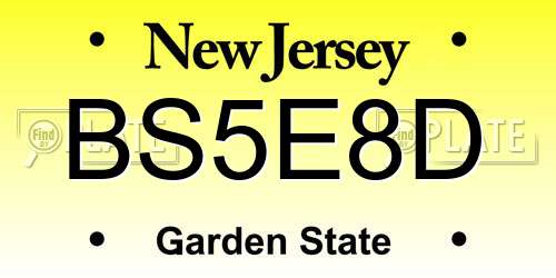 BS5E8D New Jersey License Plate