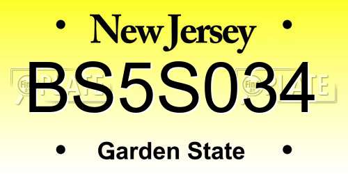 BS5S034 New Jersey License Plate