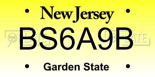 BS6A9B New Jersey License Plate