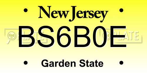 BS6B0E New Jersey License Plate