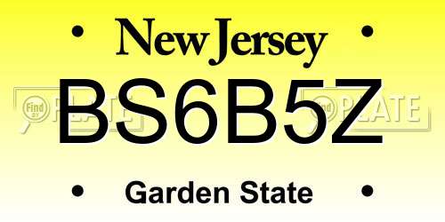 BS6B5Z New Jersey License Plate