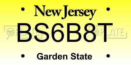 BS6B8T New Jersey License Plate