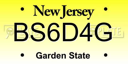 BS6D4G New Jersey License Plate