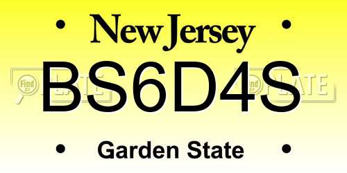 BS6D4S New Jersey License Plate