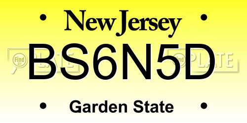 BS6N5D New Jersey License Plate