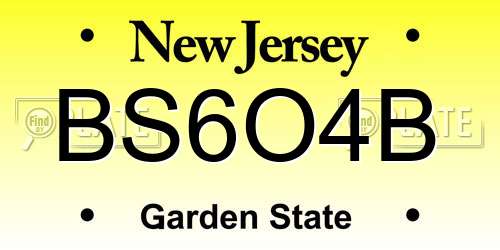 BS6O4B New Jersey License Plate