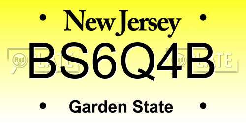 BS6Q4B New Jersey License Plate