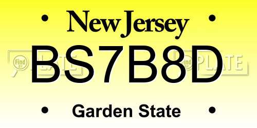BS7B8D New Jersey License Plate