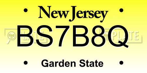 BS7B8Q New Jersey License Plate
