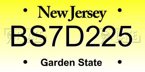 BS7D225 New Jersey License Plate