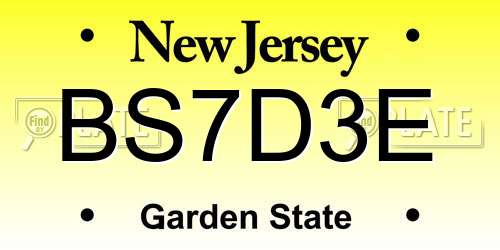 BS7D3E New Jersey License Plate