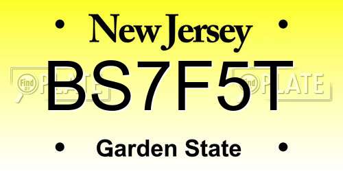 BS7F5T New Jersey License Plate