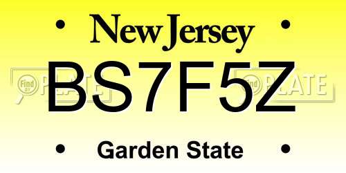 BS7F5Z New Jersey License Plate