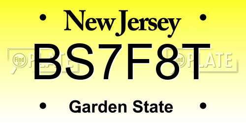BS7F8T New Jersey License Plate
