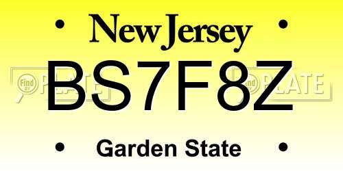 BS7F8Z New Jersey License Plate