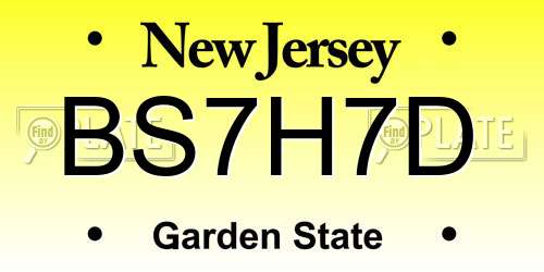 BS7H7D New Jersey License Plate