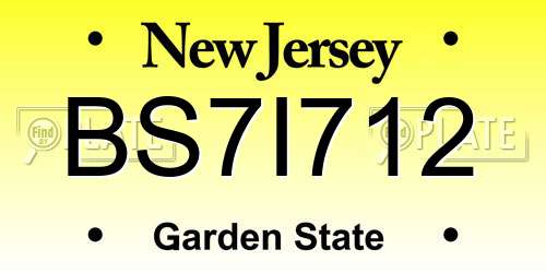 BS7I712 New Jersey License Plate