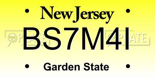 BS7M4I New Jersey License Plate