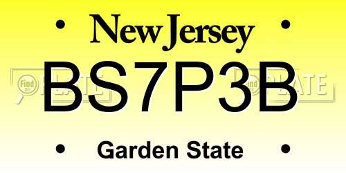 BS7P3B New Jersey License Plate